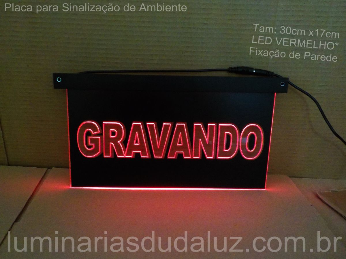 DUDALUZ Sinalização de Emergência Placa GRAVANDO Mod 1 Fundo